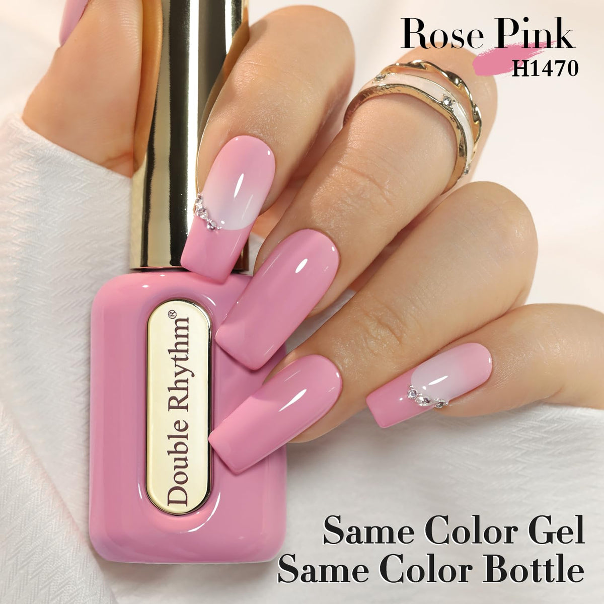 Détails du couvercle doré du vernis gel Double Rhythm