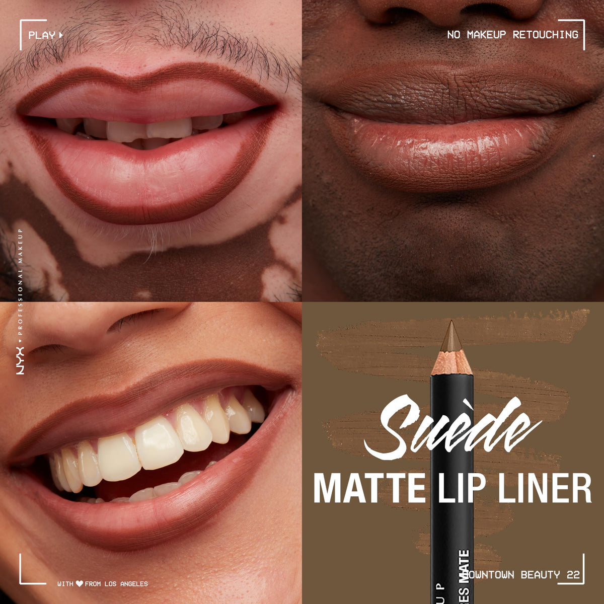 Détails du crayon à lèvres NYX Suede Matte, couleur marron