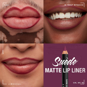 Détails du crayon à lèvres Suede Matte de NYX, couleur violet