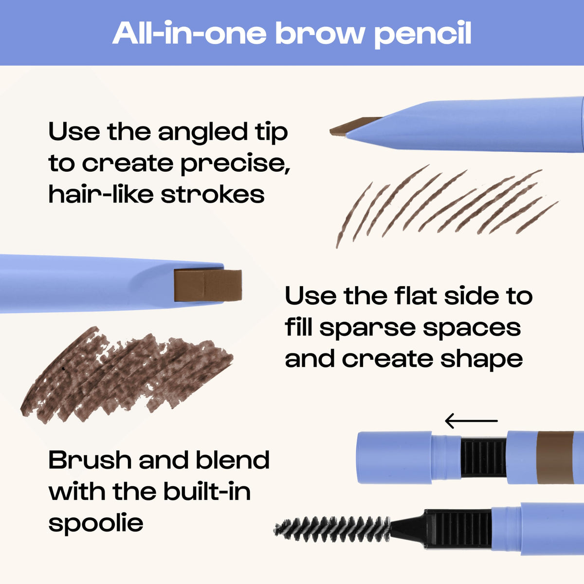 Détails du crayon à sourcils ALLEYOOP avec fini mat