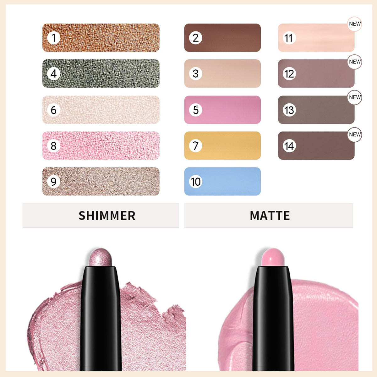 Détails du crayon ombre à paupières Erinde Cool Taupe Brown