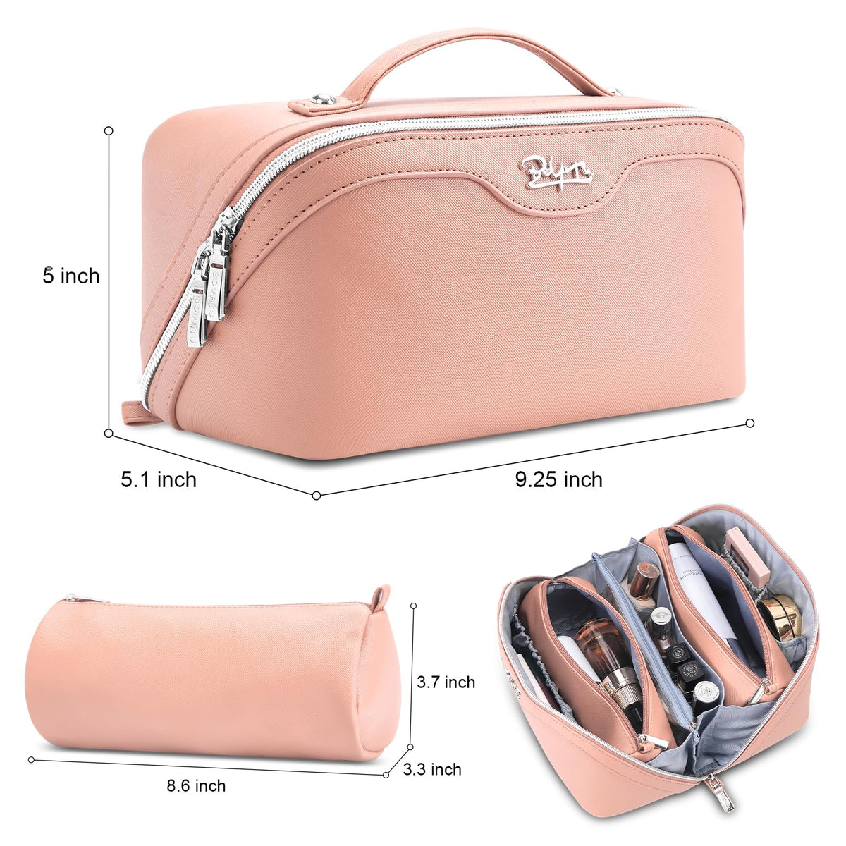 Détails du cuir vegan de la trousse de maquillage BOYATU