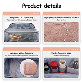 Détails du cuir vegan de la trousse de maquillage BOYATU