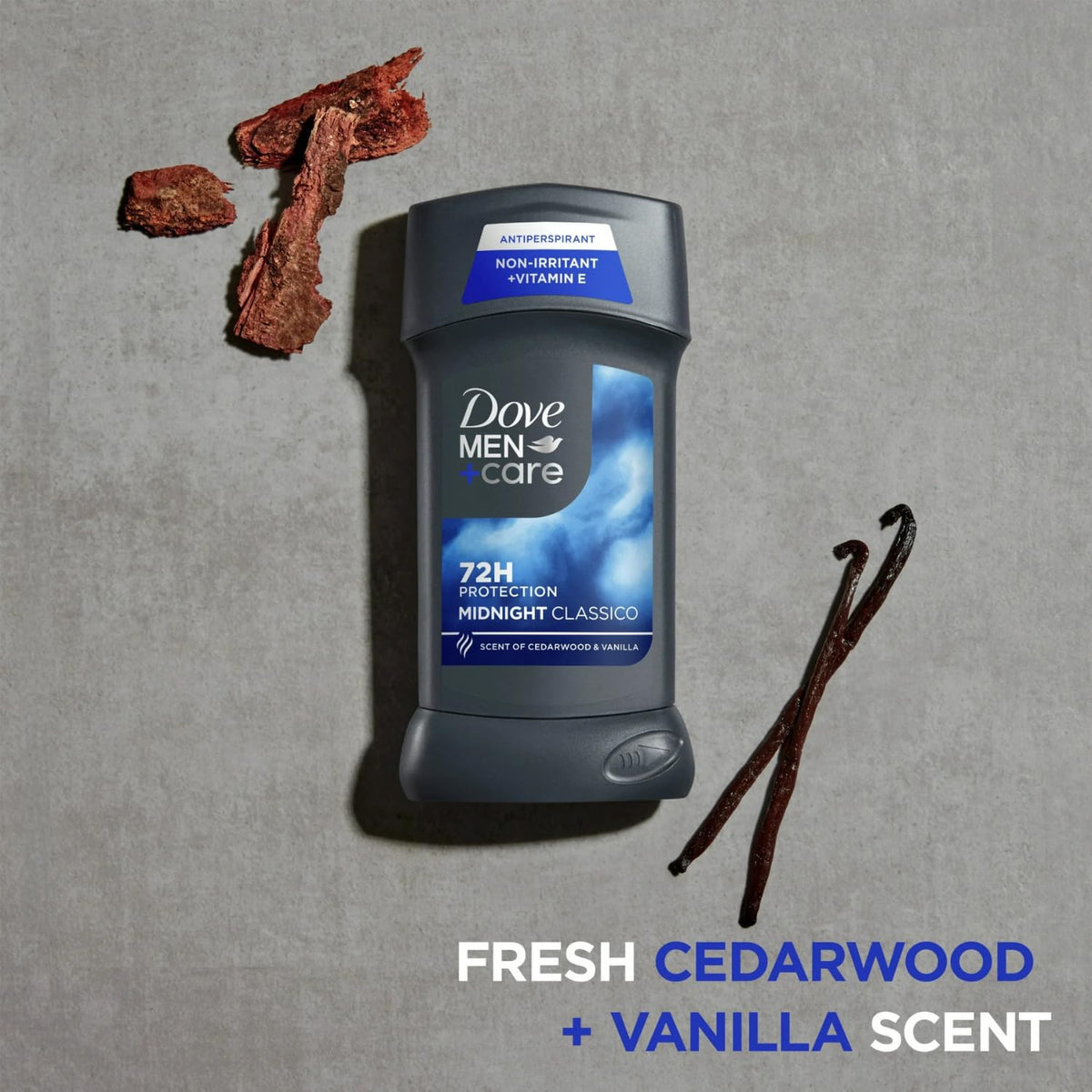 Détails du déodorant DOVE MEN + CARE Midnight Classico avec parfum masculin