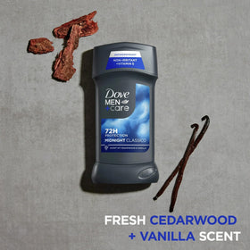 Détails du déodorant DOVE MEN + CARE Midnight Classico avec parfum masculin