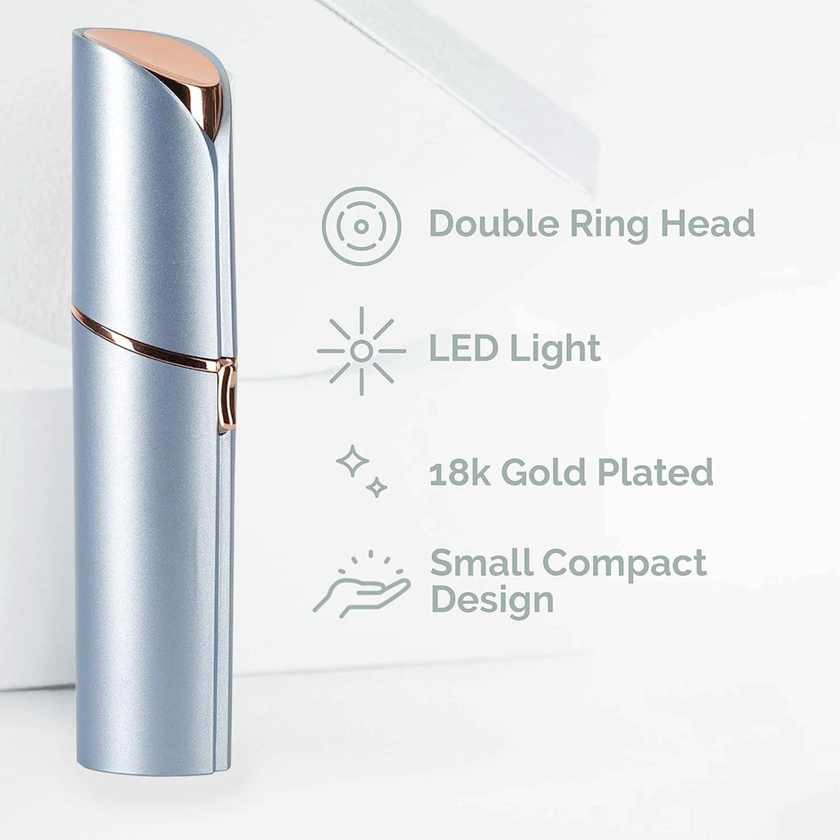 Détails du design à double anneau de l'épilateur facial innobeaut