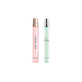 Détails du design du coffret Armani Beauty avec motif de backgammon