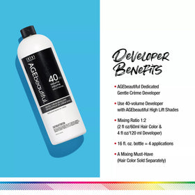 Détails du Développeur Crème AgeBeautiful 40 Volume sur le flacon
