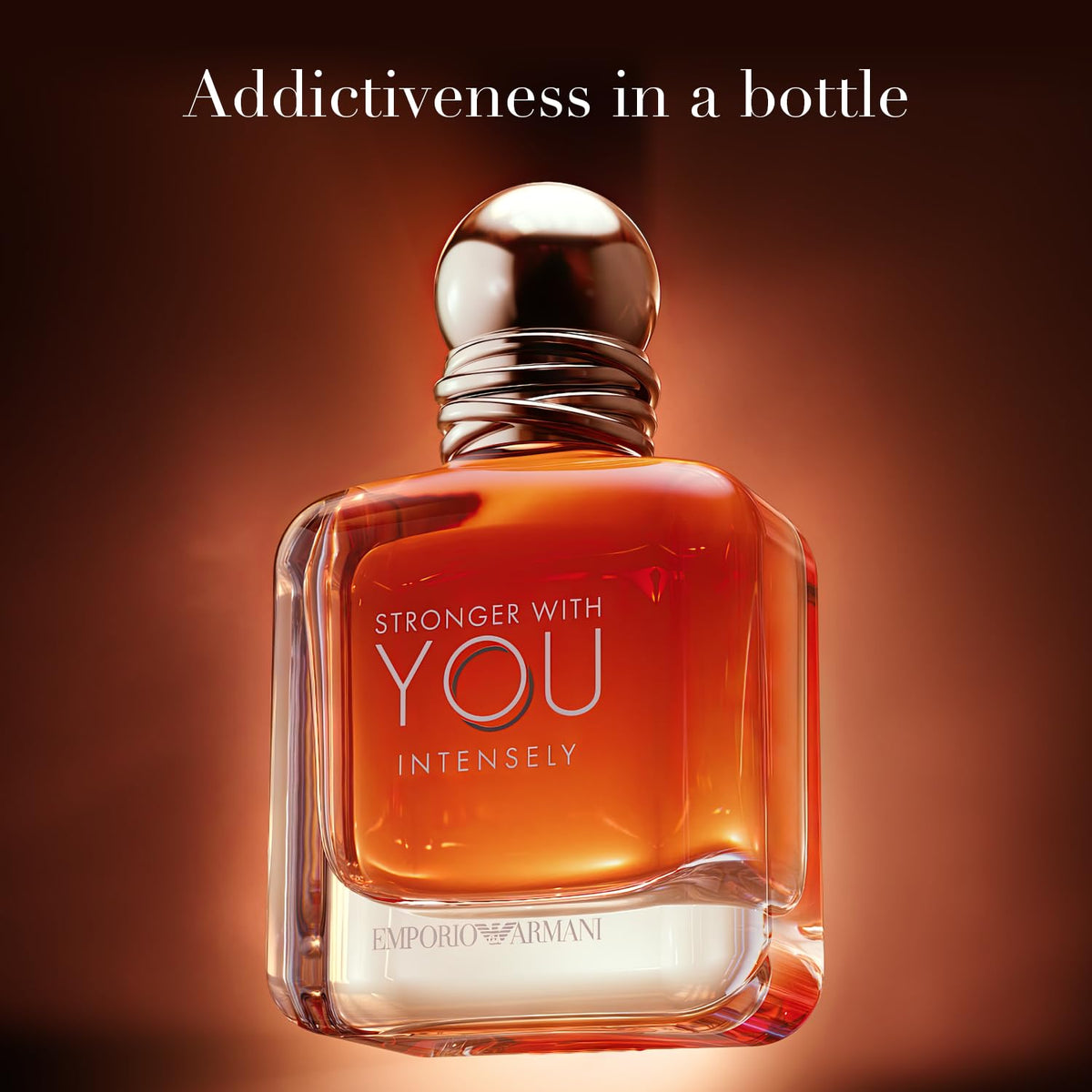 Détails du flacon d'Armani Beauty Stronger With You Intensely 150ml