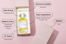 Détails du flacon d'Eau de Parfum Cupid No. 9, avec étiquette