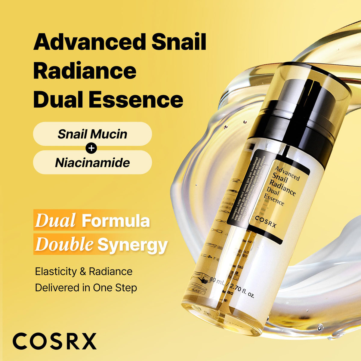 Détails du flacon de COSRX Sérum avec étiquette