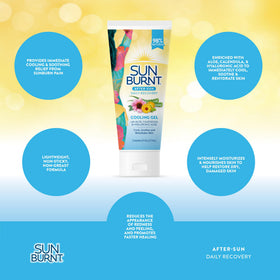 Détails du flacon de gel après-soleil Sunburnt Aloe Vera