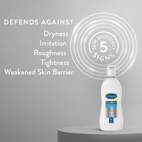Détails du flacon de gel douche apaisant Cetaphil Restoraderm