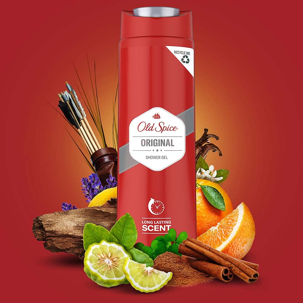 Détails du flacon de gel douche Old Spice Original 400Ml