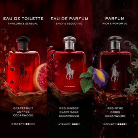 Détails du flacon de Polo Red avec courbes élégantes