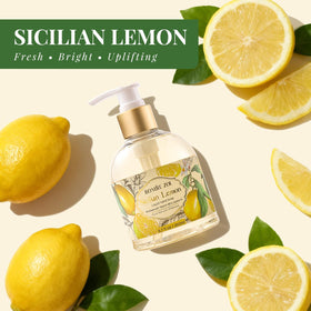Détails du flacon de savon liquide ROMIIE ZOI au citron