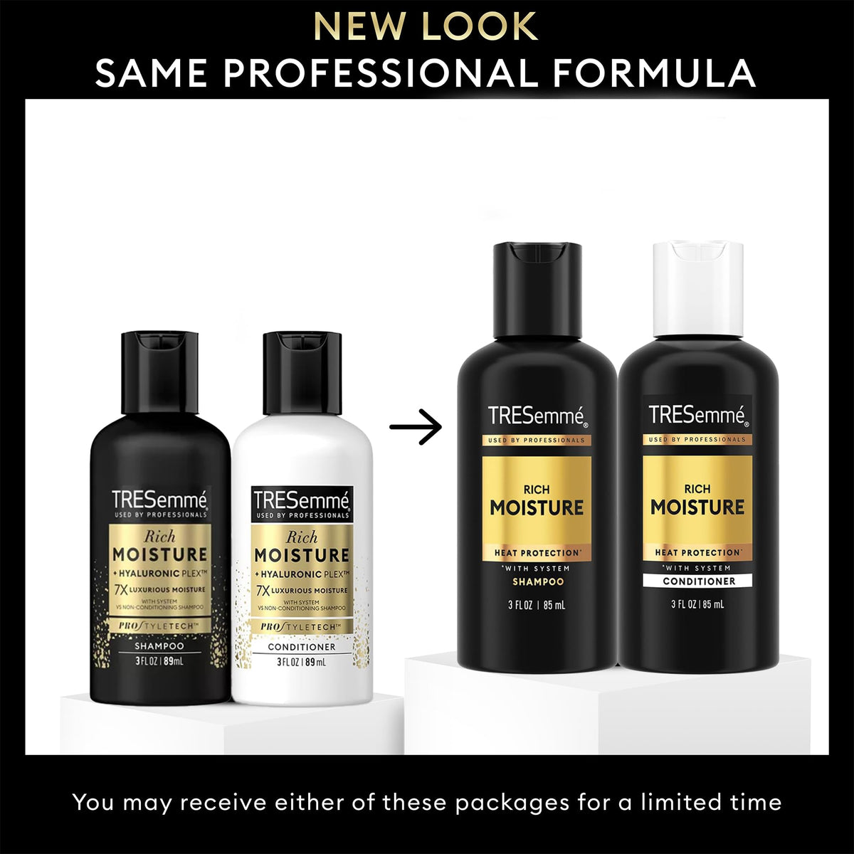 Détails du flacon de shampoing TRESemmé 3 Oz
