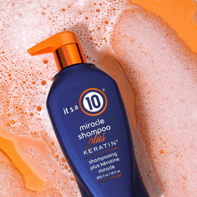 Détails du flacon de shampooing It's a 10 Miracle Plus Kératine