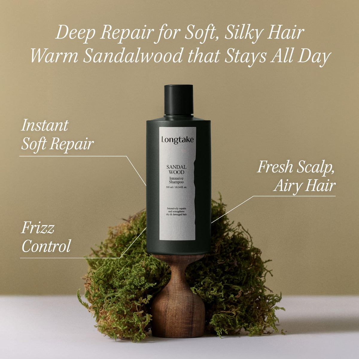 Détails du flacon de shampooing LONGTAKE avec bouchon