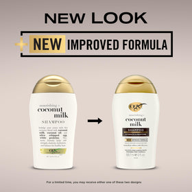 Détails du flacon de shampooing OGX au lait de coco