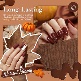 Détails du flacon de vernis à ongles marron AZUREBEAUTY