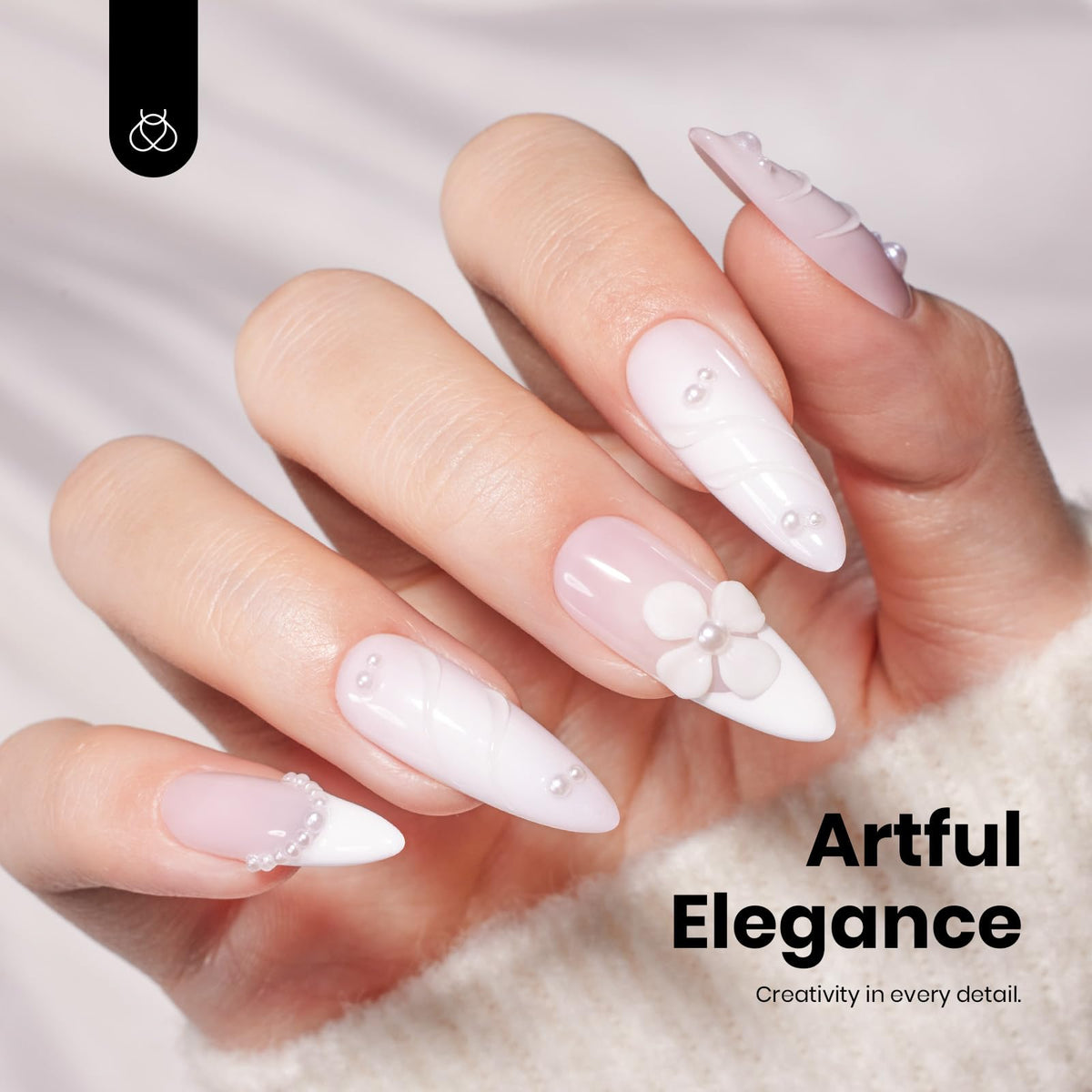 Détails du flacon de vernis gel blanc beetles