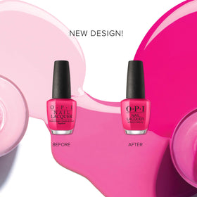 Détails du flacon de vernis OPI avec étiquette