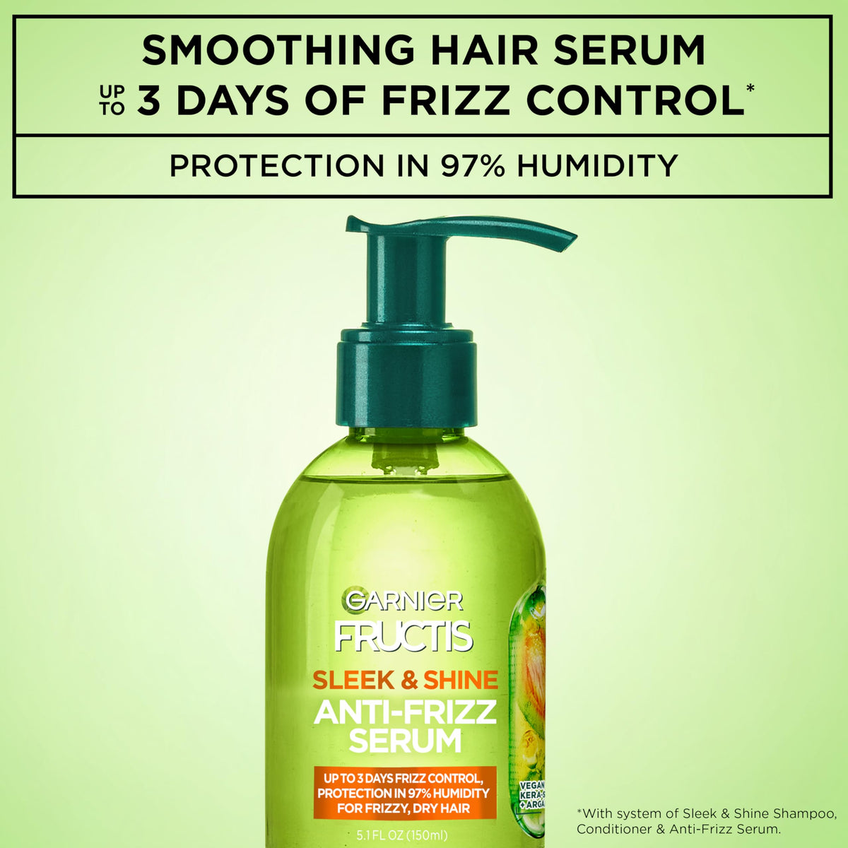 Détails du flacon Garnier Sérum Anti-Frisottis avec huile d'argan