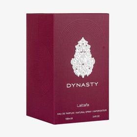 Détails du flacon Lattafa Dynasty avec bouchon