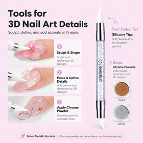 Détails du gel à ongles 3D Beetles sur une table de nail art
