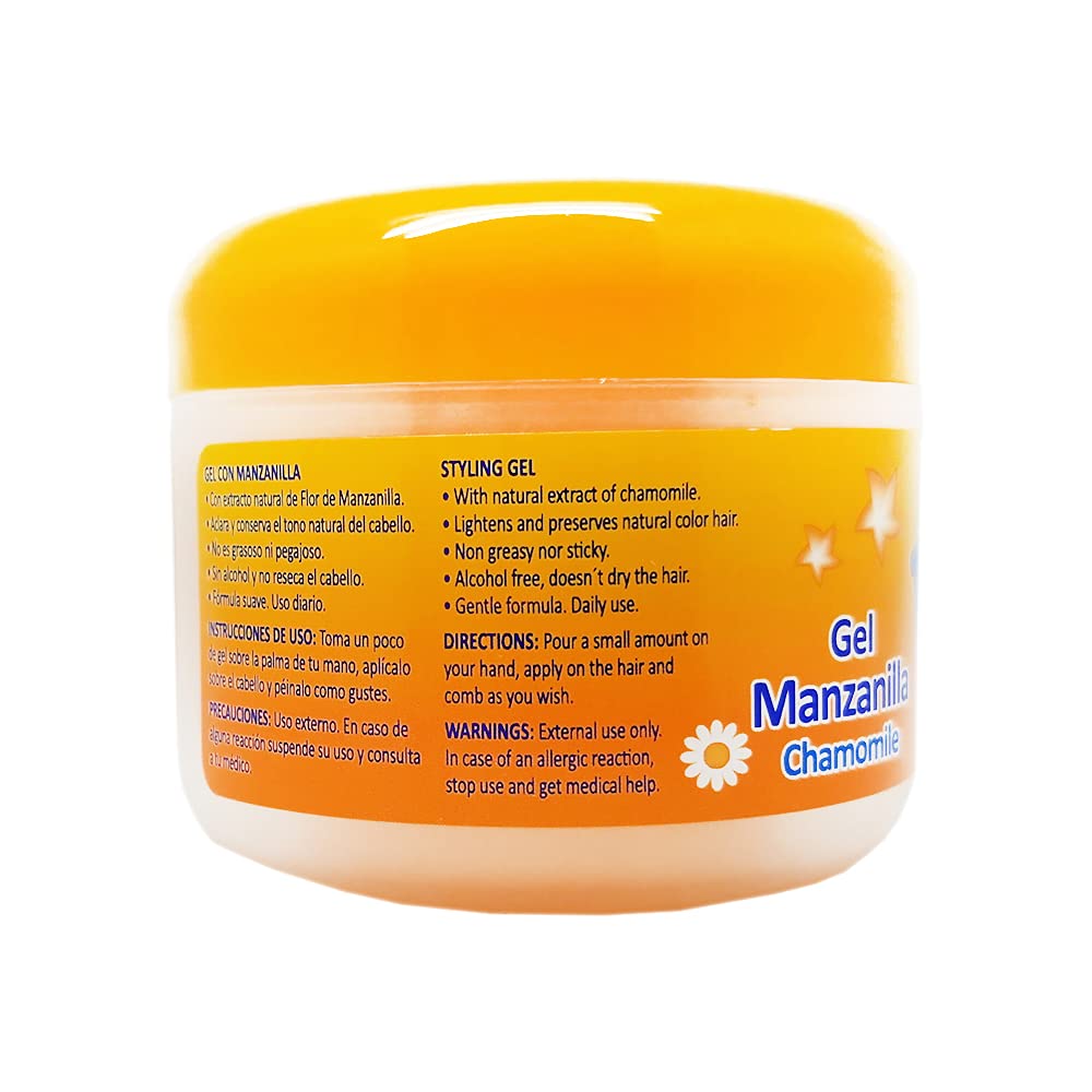Détails du gel coiffant Ricitos de Oro à la camomille, ingrédients