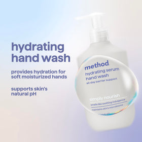 Détails du gel douche hydratant Method avec étiquette