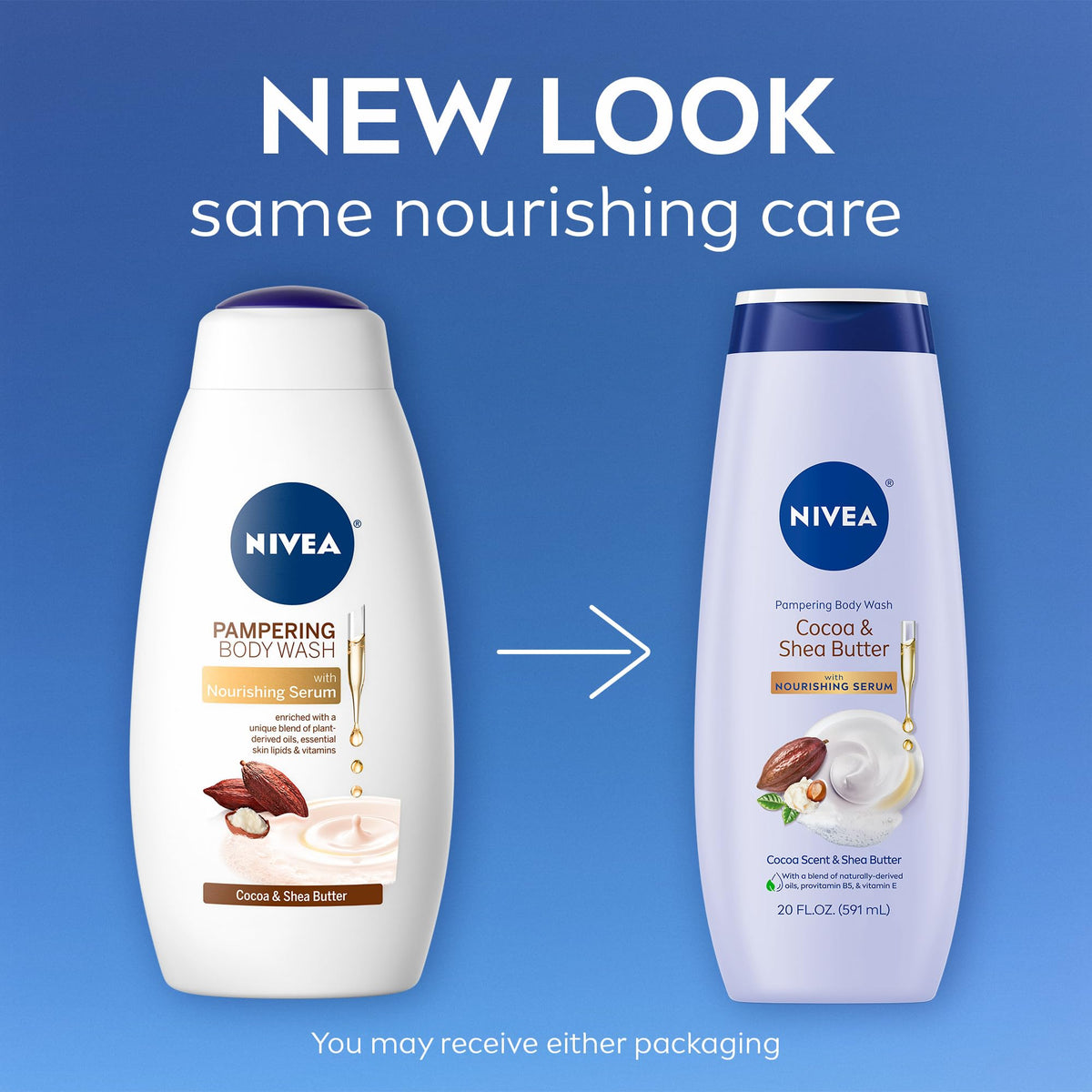 Détails du gel douche NIVEA au beurre de cacao et de karité, texture crémeuse