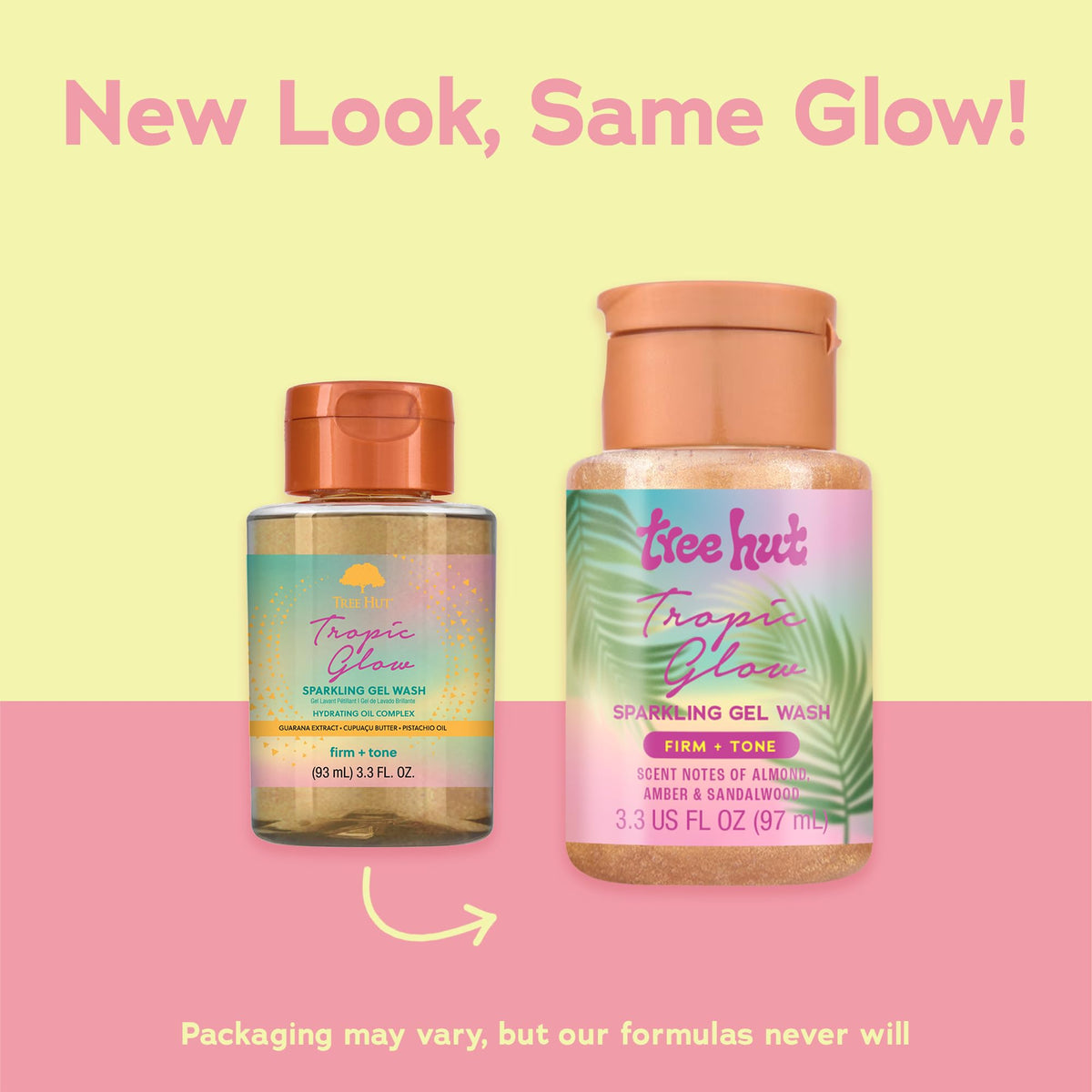 Détails du gel douche Tree Hut avec notes d'amande et d'ambre