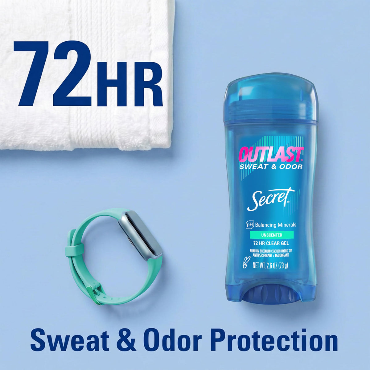 Détails du gel transparent de Secret Déodorant Antitranspirant Femme
