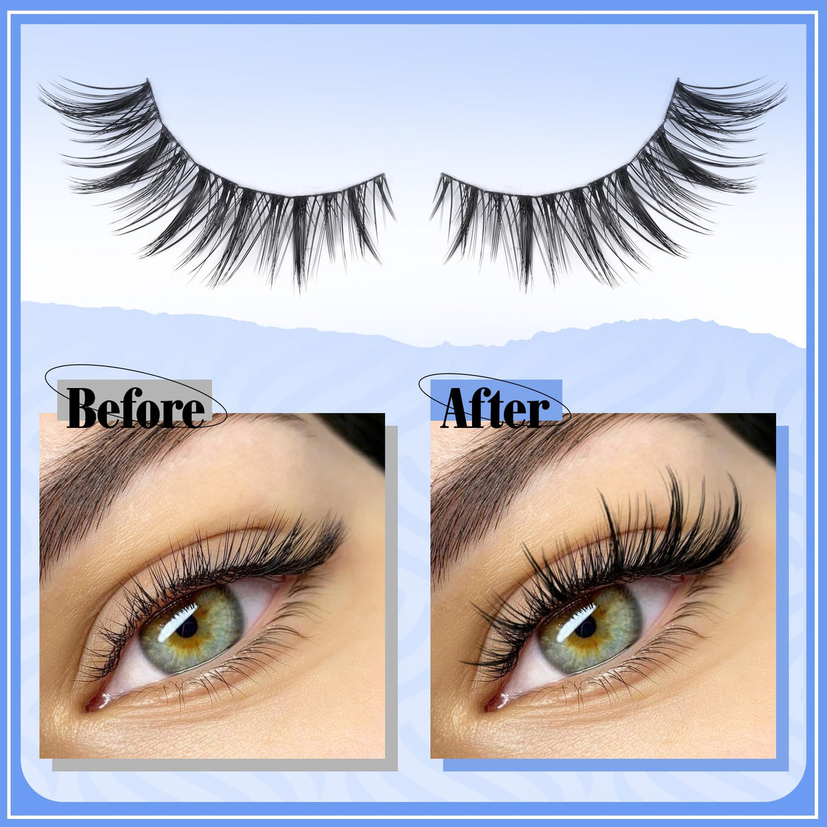 Détails du kit de cils en grappes Mavphnee