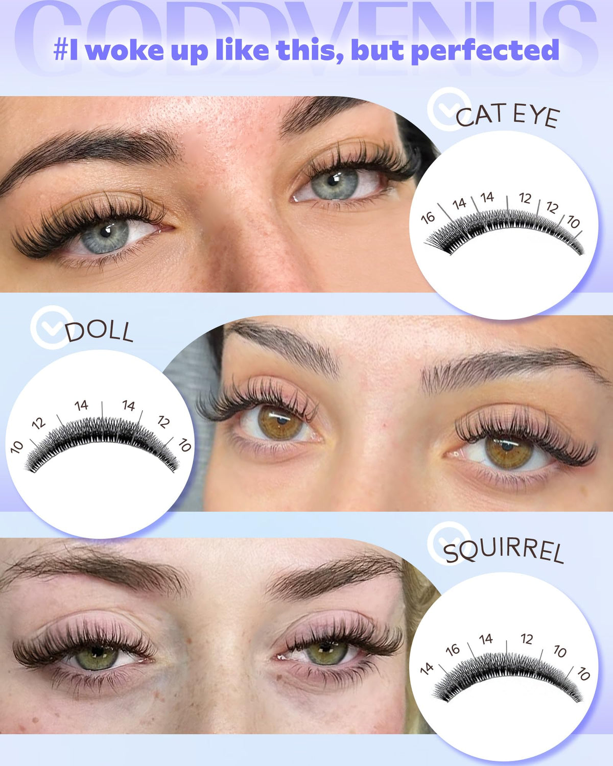 Détails du kit de cils Goddvenus avec BOND et SEAL