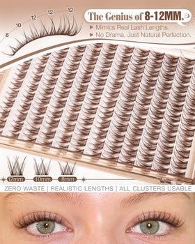 Détails du kit de cils marron Mavphnee avec applicateur et adhésif