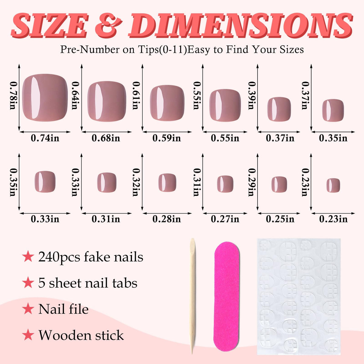 Détails du kit de faux ongles LuckForever avec colle et lime
