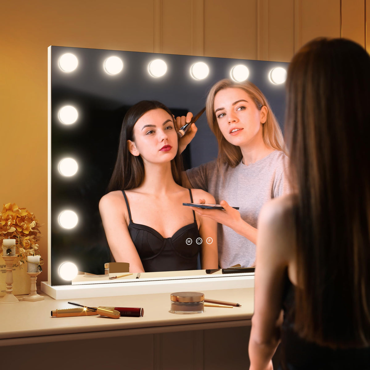 Détails du miroir de maquillage ROLOVE avec lumière