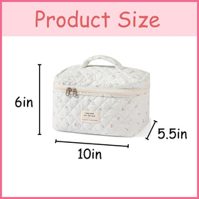 Détails du motif floral sur la trousse de maquillage uekeboag
