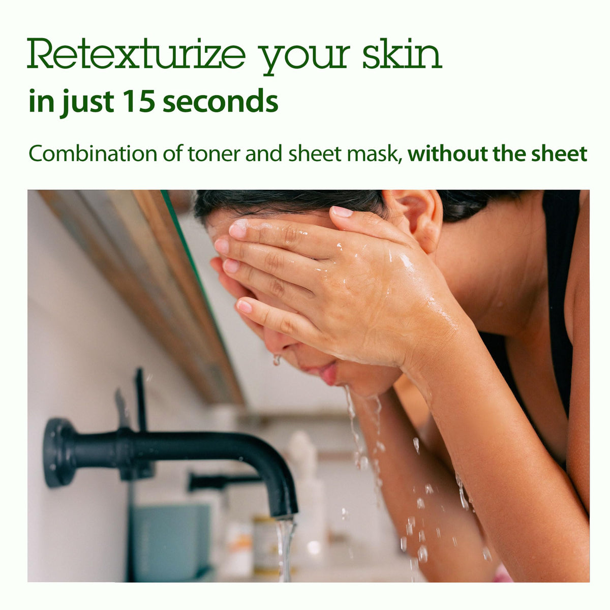 Détails du packaging du masque BLITHE Patting Splash Mask Thé Vert