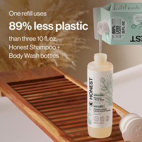 Détails du packaging du Shampooing & Gel Douche sans parfum