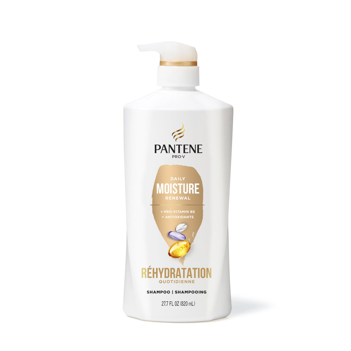 Détails du packaging du shampooing Pantene