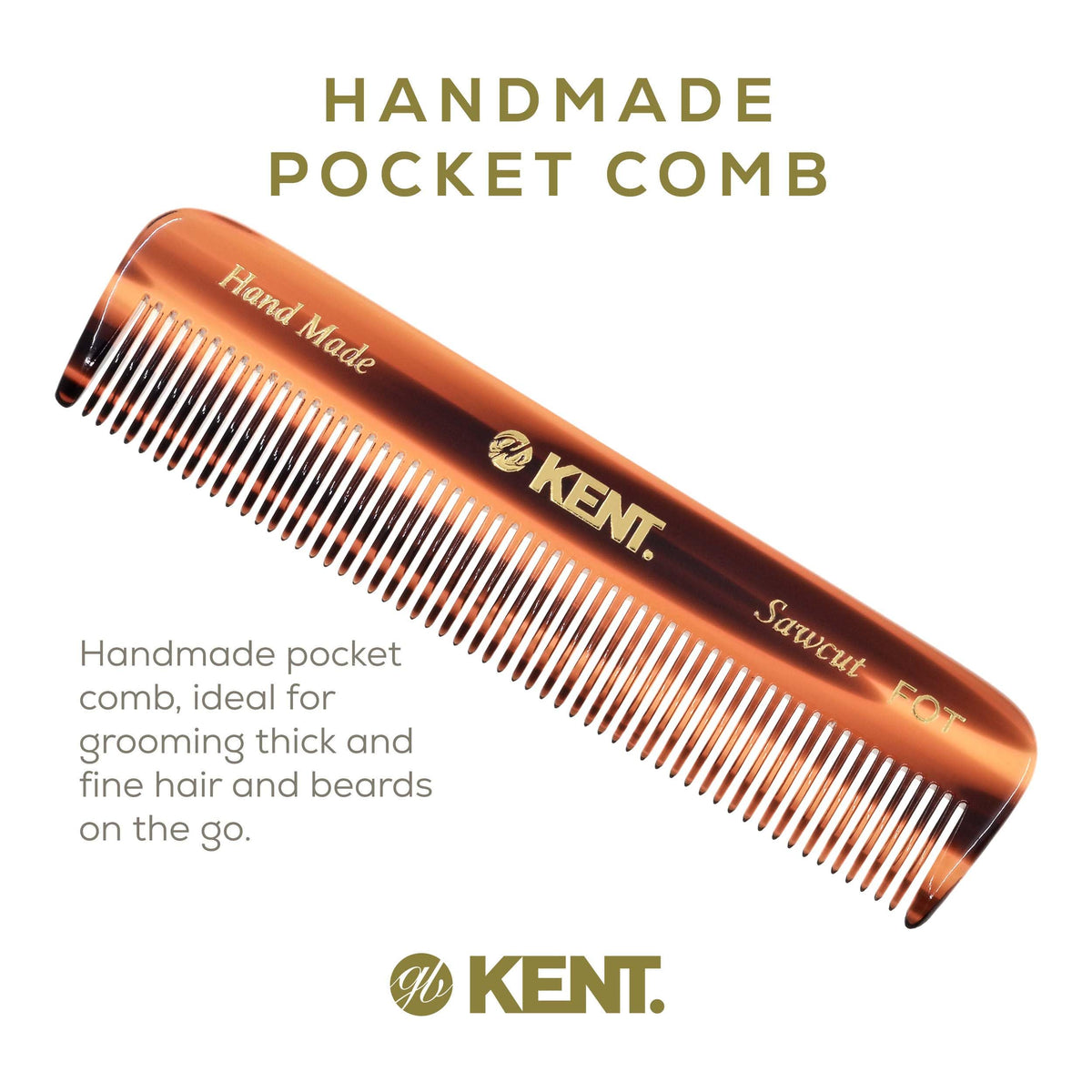 Détails du peigne KENT avec dents arrondies