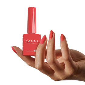 Détails du pinceau du vernis gel CANNI rouge orange