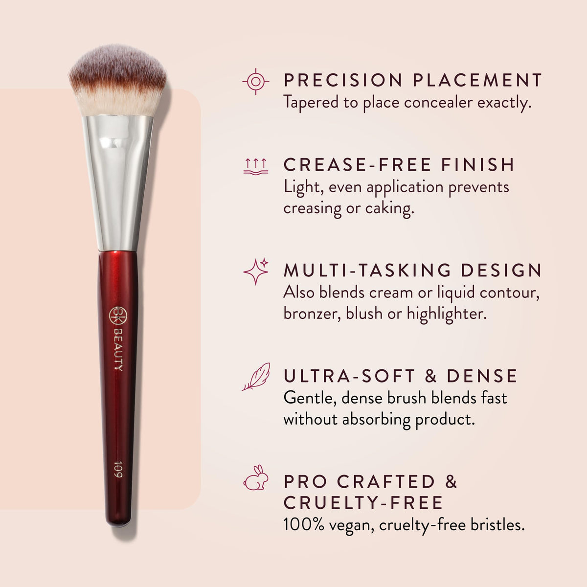 Détails du pinceau Mini Contour 109 BK BEAUTY