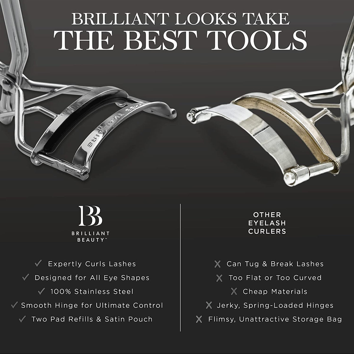 Détails du recourbe-cils Brilliant Beauty en utilisation