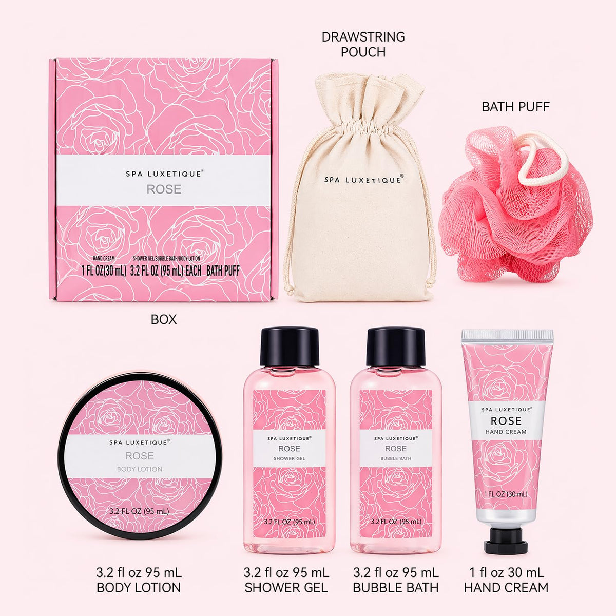 Détails du savon 3-en-1 et de la crème pour les mains dans le coffret