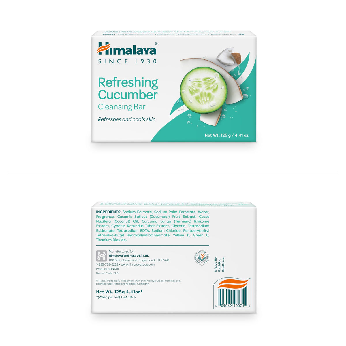 Détails du savon Himalaya au concombre avec ingrédients